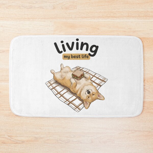 Item preview, Cute Lazy Dog Relaxing with Sandwich – Cozy Funny Pet Illustration designed and sold by Everyday Vibe Studio.