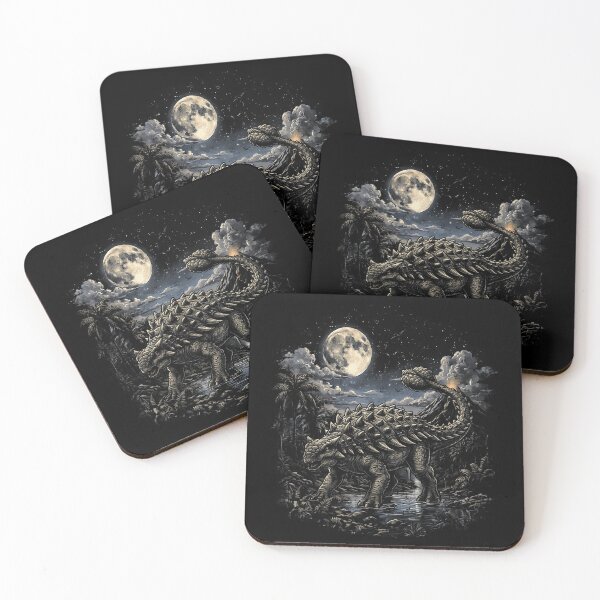 Item preview, Ankylosaurus Walking Through a Moonlit Prehistoric Jungle designed and sold by TadeoNivar.