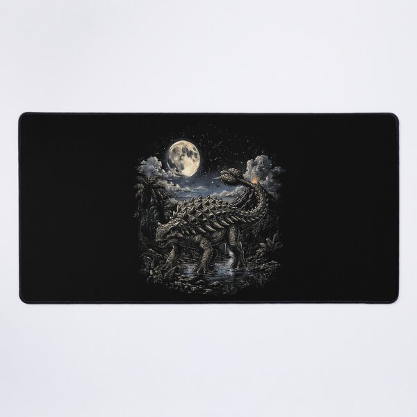 Item preview, Ankylosaurus Walking Through a Moonlit Prehistoric Jungle designed and sold by TadeoNivar.
