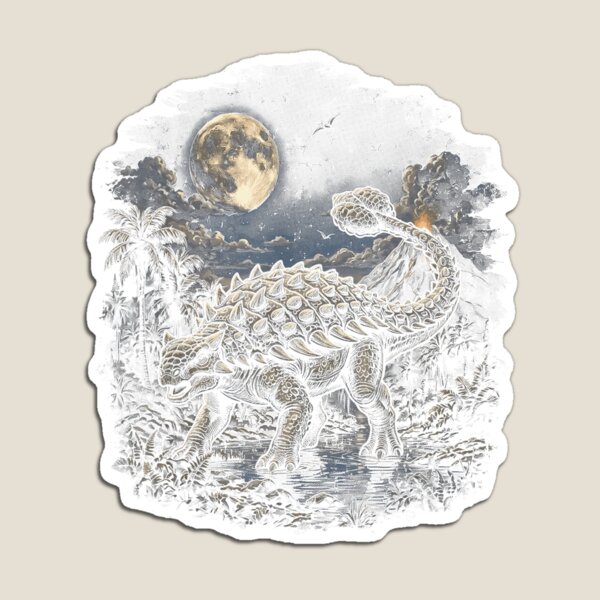 Item preview, Ankylosaurus Walking Through a Moonlit Prehistoric Jungle designed and sold by TadeoNivar.