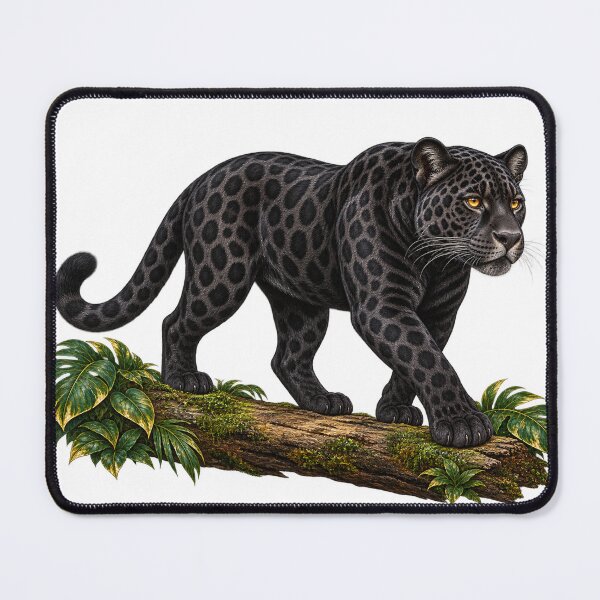 Item preview, Full-Body Black Jaguar in the Jungle designed and sold by Trends Art Creations .