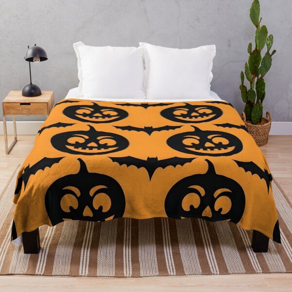 Item preview, Classic Halloween Seamless Pattern with Jack-o'-Lanterns and Bats designed and sold by interdesigner.