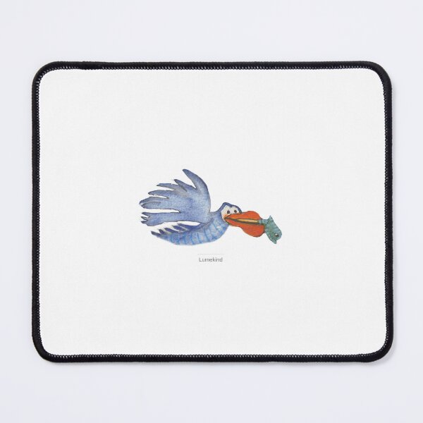 Item preview, Blue Bird Catching a Fish | Whimsical Watercolor Flying Bird designed and sold by lumekind.