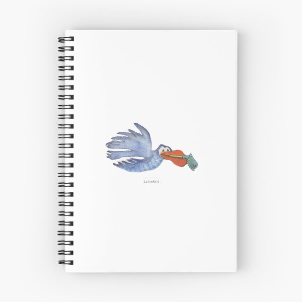 Item preview, Blue Bird Catching a Fish | Whimsical Watercolor Flying Bird designed and sold by lumekind.