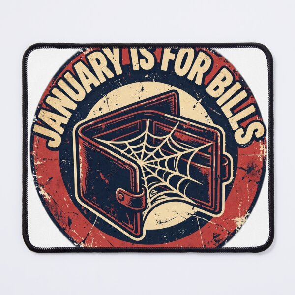 Item preview, January Is For Bills Shirt - Funny Christmas Badge Tee designed and sold by KERK Art and Design.
