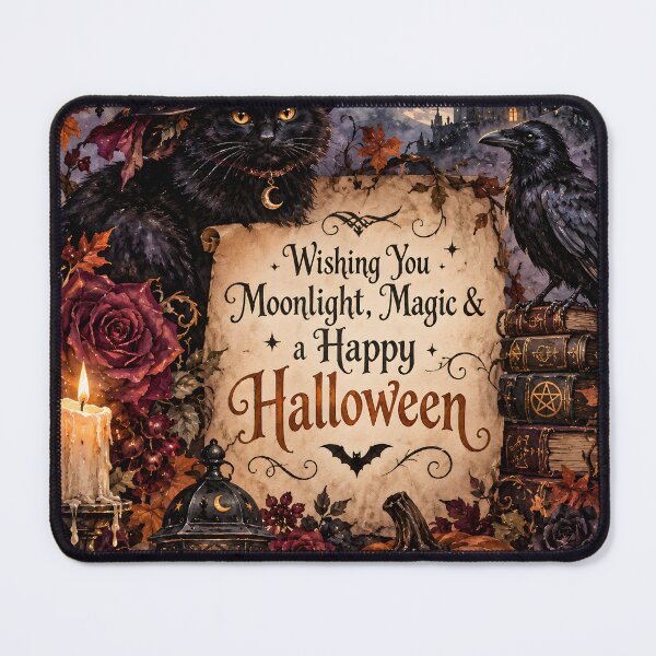 Item preview, Gothic Witch Cat Halloween – Moonlight, Magic & Spooky Autumn designed and sold by blankTeeShirt.