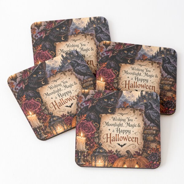 Item preview, Gothic Witch Cat Halloween – Moonlight, Magic & Spooky Autumn designed and sold by blankTeeShirt.