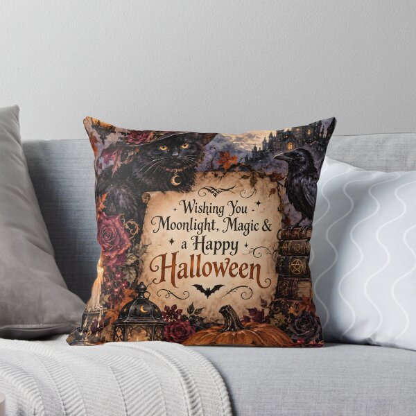 Item preview, Gothic Witch Cat Halloween – Moonlight, Magic & Spooky Autumn designed and sold by blankTeeShirt.