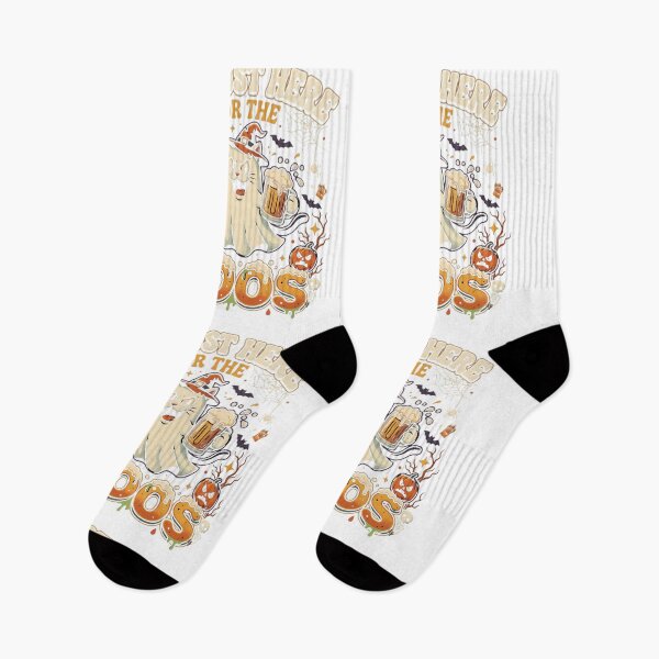 Item preview, I'm Just Here For The Boos Ghost Cat Halloween Beer designed and sold by Retro Whiskers.