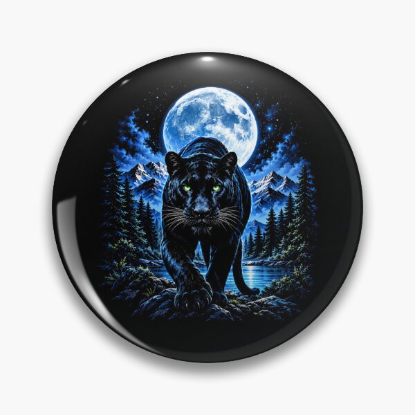 Item preview, Midnight Panther Moonlit Wilderness Mountain Wildlife  designed and sold by Moizento.