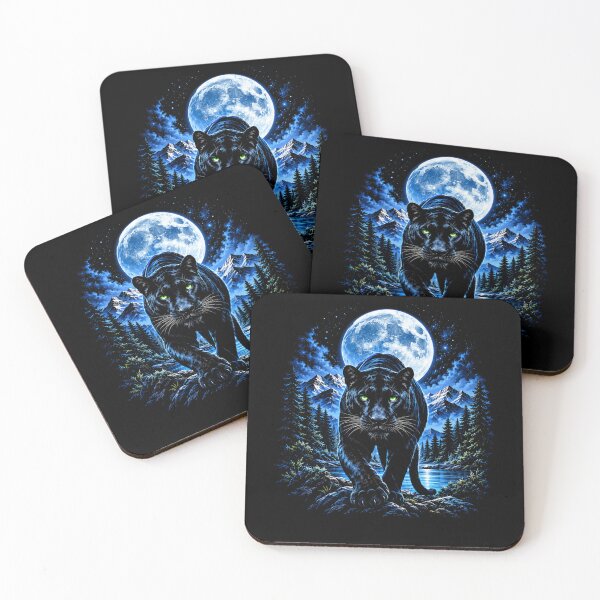 Item preview, Midnight Panther Moonlit Wilderness Mountain Wildlife  designed and sold by Moizento.
