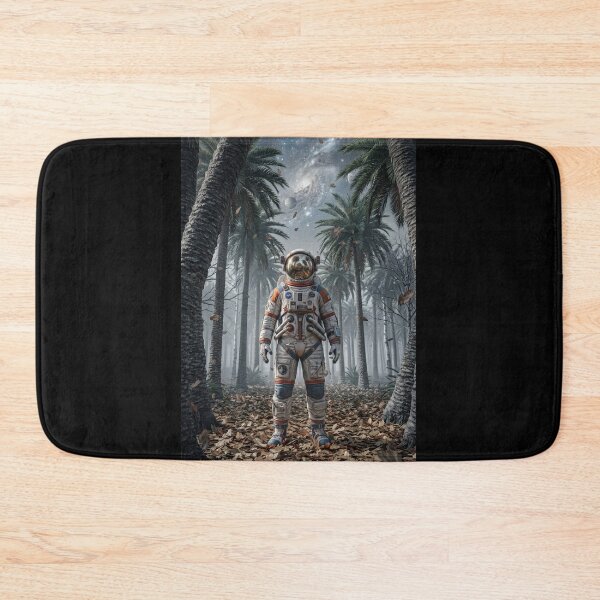 Item preview, Cosmic Astronaut in Autumn Palm Forest: Surreal Space Art designed and sold by Rain-Road.