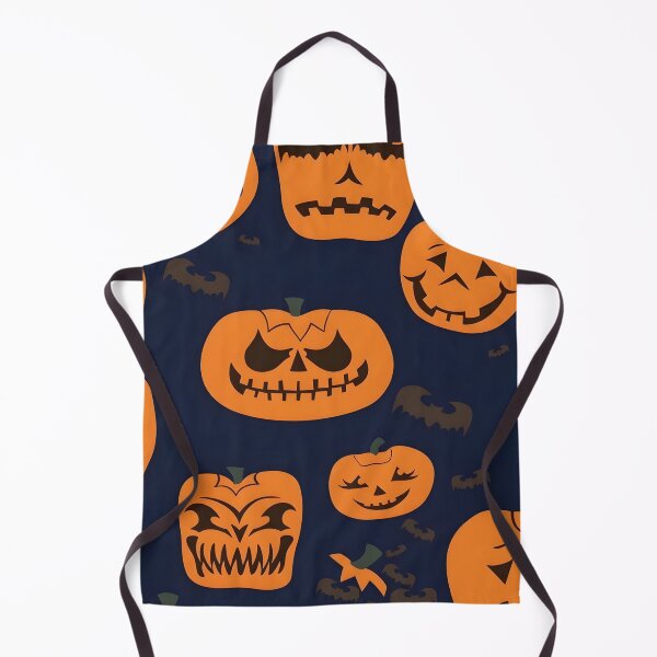 Item preview, Spooky Halloween Seamless Pattern with Carved Jack-o'-Lanterns and Bats designed and sold by interdesigner.