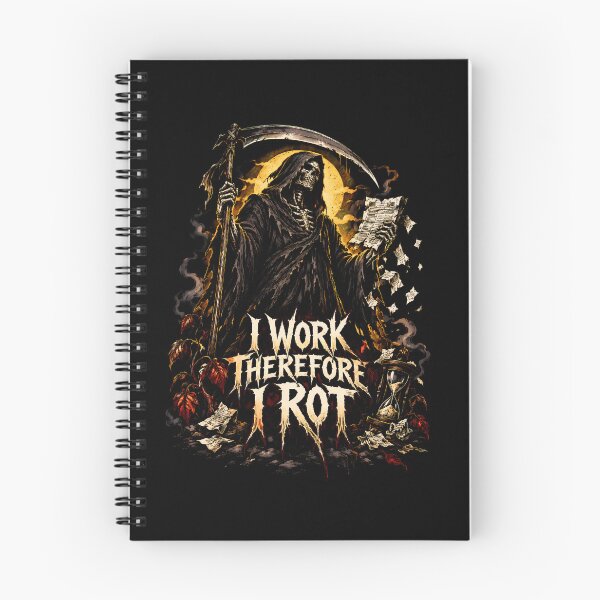 Item preview, I Work Therefore I Rot Grim Reaper Shirt designed and sold by Tong4130.