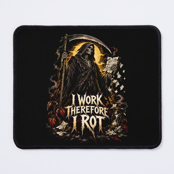 Item preview, I Work Therefore I Rot Grim Reaper Shirt designed and sold by Tong4130.