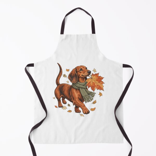 Item preview, Dachshund with Autumn Leaf - Cozy Fall Dog Art designed and sold by cybersilverhand.