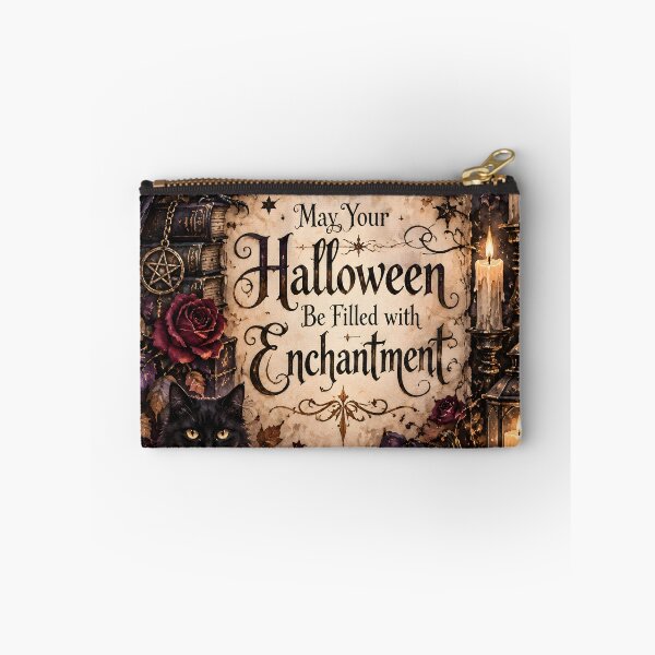 Item preview, May Your Halloween Be Filled with Enchantment – Gothic Raven, Black Cat & Pumpkin designed and sold by blankTeeShirt.