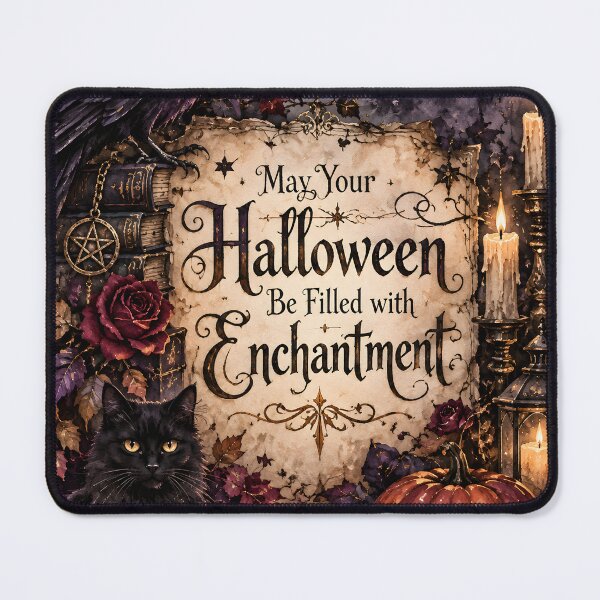 Item preview, May Your Halloween Be Filled with Enchantment – Gothic Raven, Black Cat & Pumpkin designed and sold by blankTeeShirt.