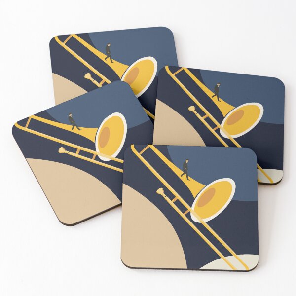 Item preview, Minimalist Trombone Journey Art | Mid-Century Modern Jazz Print | Bauhaus Music Print | Abstract Brass Instrument Decor designed and sold by Studio pod Burom.
