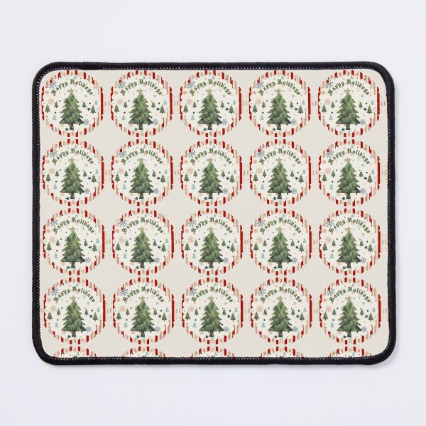 Item preview, Happy Holidays Festive Christmas Tree & Snowflake Pattern Ornament Art designed and sold by Liberarteprint.