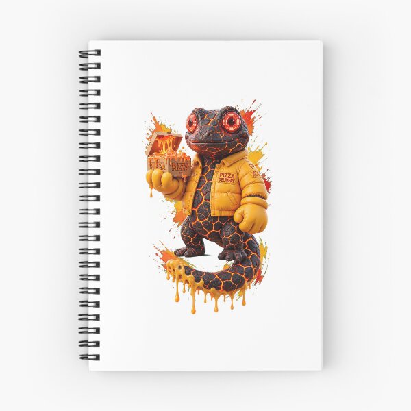 Item preview, Lava Gecko Pizza Delivery Guy Funny Cute Monster Art designed and sold by  One City Two Children Studio.