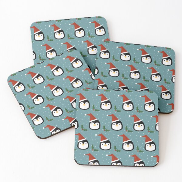Item preview, Christmas penguins on blue designed and sold by reneesillus.