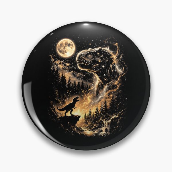 Item preview, Cosmic T-Rex Above a Golden Moonlit Forest designed and sold by TadeoNivar.
