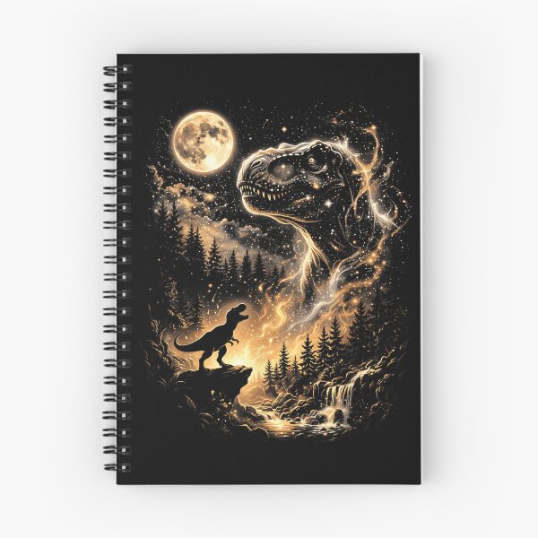 Item preview, Cosmic T-Rex Above a Golden Moonlit Forest designed and sold by TadeoNivar.