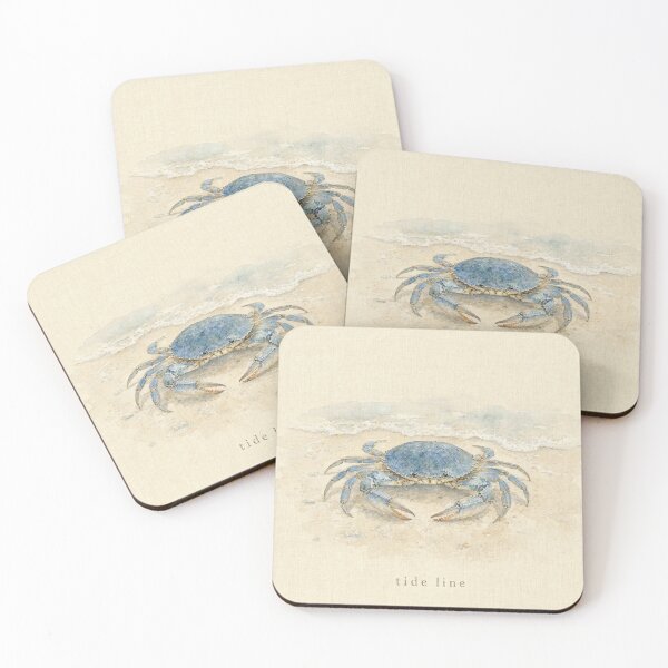 Item preview, Tide Line Blue Crab Illustration | Coastal Wall Art designed and sold by FixationStudio.
