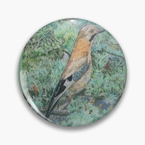 Item preview, European Jay in the Woodlands: Oil Pastels designed and sold by Charlotte's Shop of Bird Stuff.