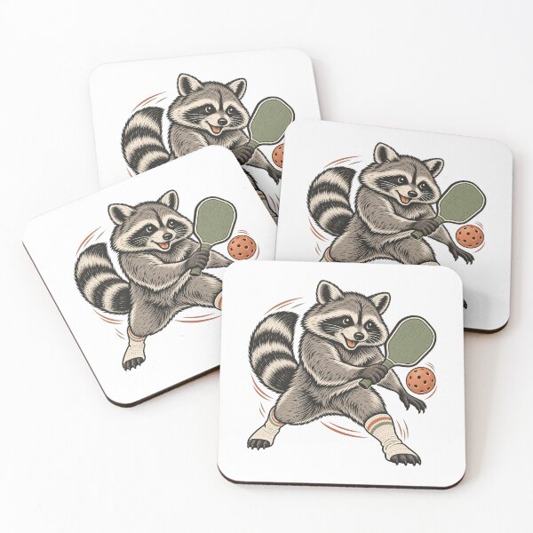 Item preview, Raccoon Playing Pickleball - Funny Animal Sports Art designed and sold by cybersilverhand.