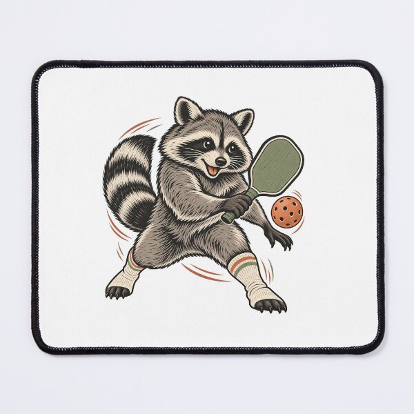 Item preview, Raccoon Playing Pickleball - Funny Animal Sports Art designed and sold by cybersilverhand.