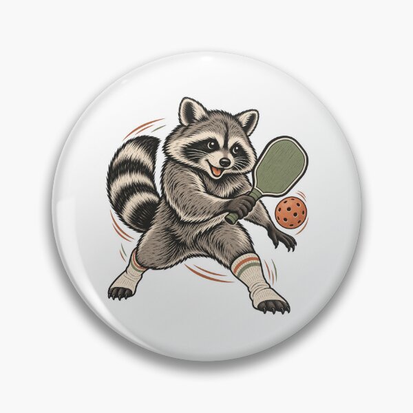 Item preview, Raccoon Playing Pickleball - Funny Animal Sports Art designed and sold by cybersilverhand.