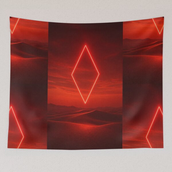 Item preview, Glowing Red Diamond Portal Over Crimson Dunes designed and sold by monkeybusiness.pt.