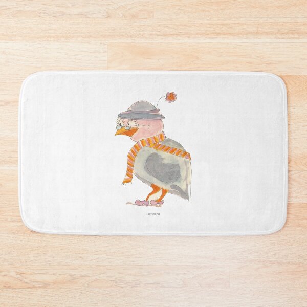 Item preview, Stylish Lady Bird in Hat & Scarf | Whimsical Watercolor Illustration designed and sold by lumekind.