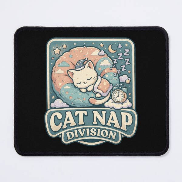 Item preview, Cat Nap Division Funny Retro Sleepy Kitten Cute Parody    designed and sold by mood-draftsman.