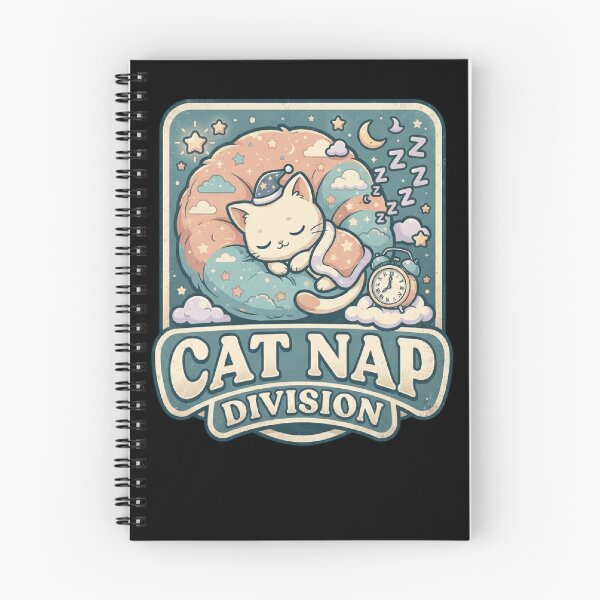 Item preview, Cat Nap Division Funny Retro Sleepy Kitten Cute Parody    designed and sold by mood-draftsman.