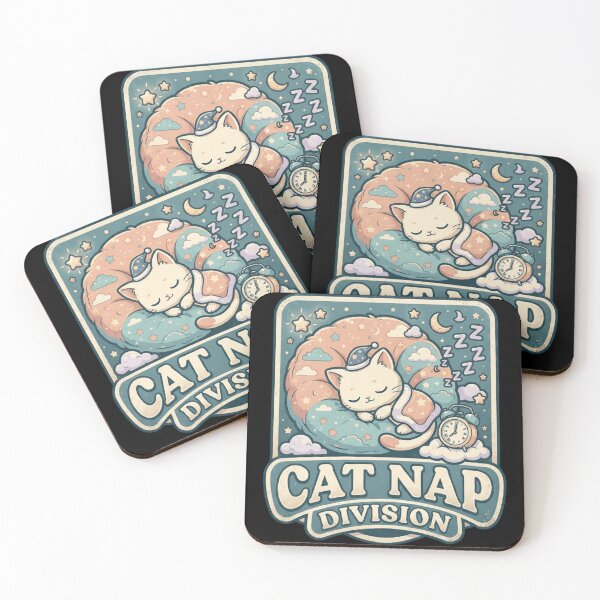 Item preview, Cat Nap Division Funny Retro Sleepy Kitten Cute Parody    designed and sold by mood-draftsman.