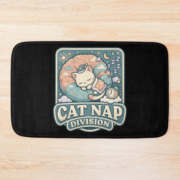 Item preview, Cat Nap Division Funny Retro Sleepy Kitten Cute Parody    designed and sold by mood-draftsman.