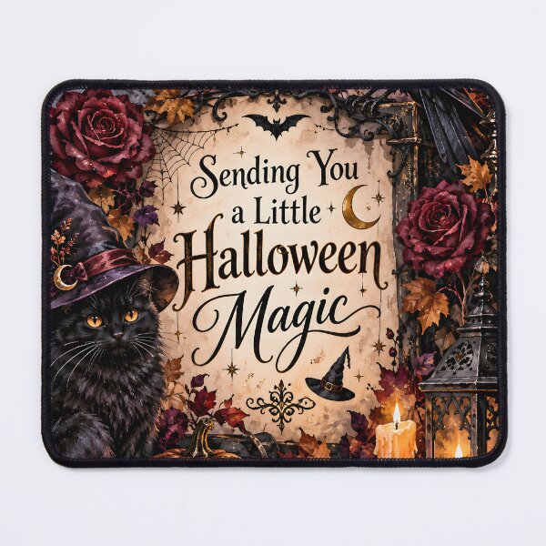 Item preview, Sending You a Little Halloween Magic – Gothic Cat, Raven & Moon designed and sold by blankTeeShirt.