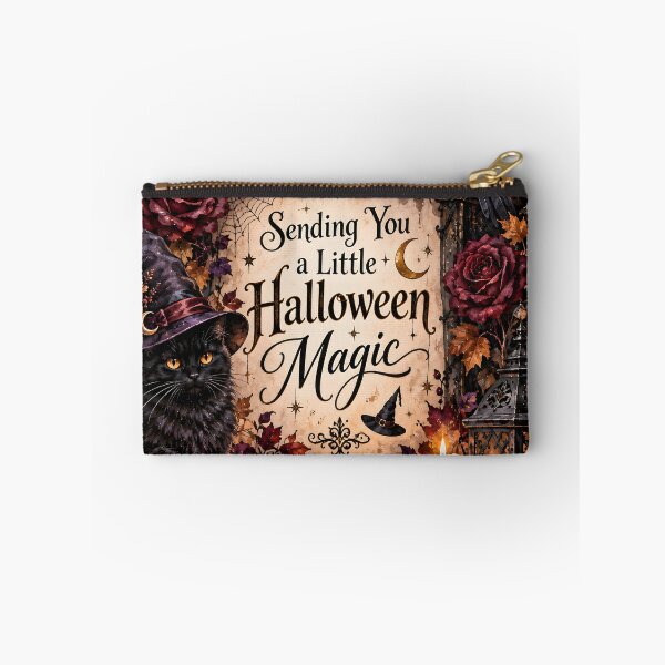 Item preview, Sending You a Little Halloween Magic – Gothic Cat, Raven & Moon designed and sold by blankTeeShirt.