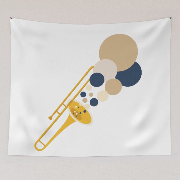 Item preview, Abstract Trombone Music Art | Bauhaus Jazz Print | Mid-Century Modern Brass Instrument Print | Minimalist Geometric Decor designed and sold by Studio pod Burom.