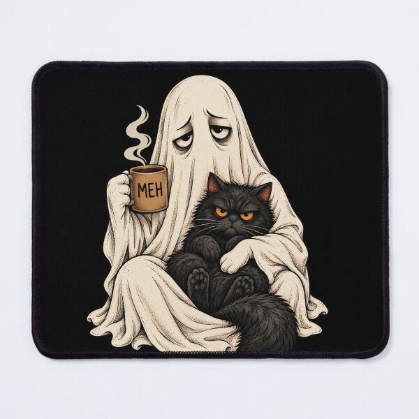 Item preview, Ghost Cat Coffee Meh designed and sold by anapldv.