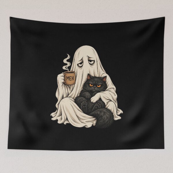 Item preview, Ghost Cat Coffee Meh designed and sold by anapldv.