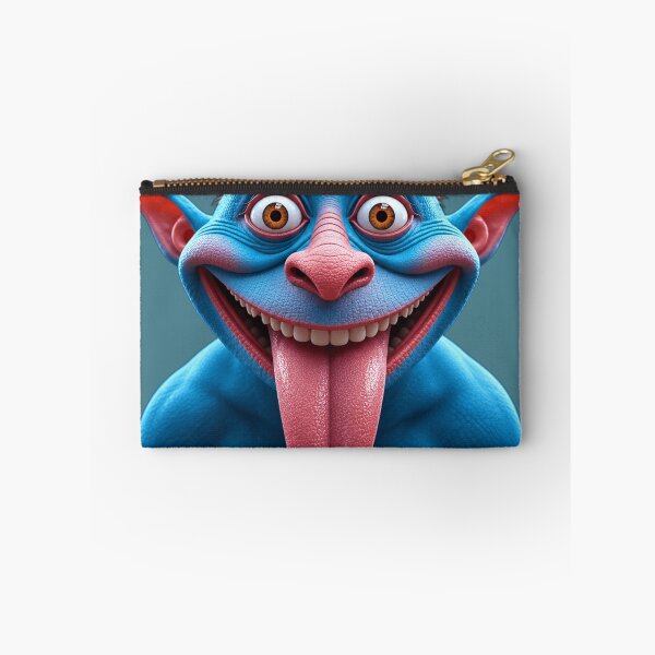 Item preview, Funny Crazy Blue Monster Showing Tongue / Silly Goblin Demon Art designed and sold by charmaroundyou.