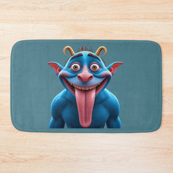 Item preview, Funny Crazy Blue Monster Showing Tongue / Silly Goblin Demon Art designed and sold by charmaroundyou.