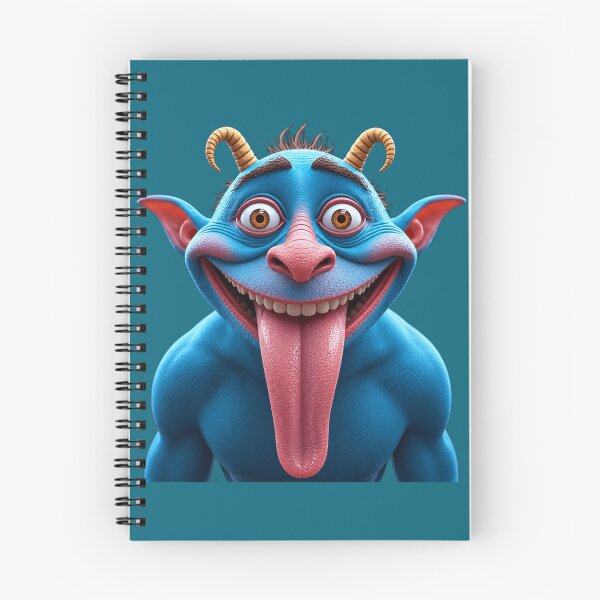 Item preview, Funny Crazy Blue Monster Showing Tongue / Silly Goblin Demon Art designed and sold by charmaroundyou.