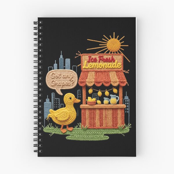 Item preview, Crochet Lemonade Stand Duck, Faux Tattoo Patchwork Summer Fruit Pun Design designed and sold by NADIASHOP86.