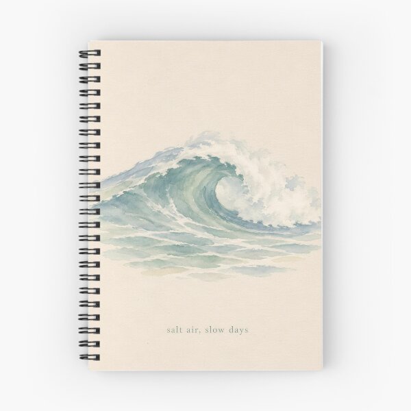 Item preview, Salt Air Slow Days Ocean Wave Illustration | Coastal Wall Art designed and sold by FixationStudio.