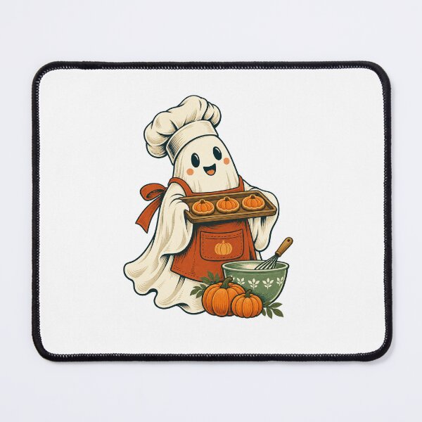 Item preview, Ghost Baker with Pumpkin Cookies - Cute Halloween Baking designed and sold by cybersilverhand.